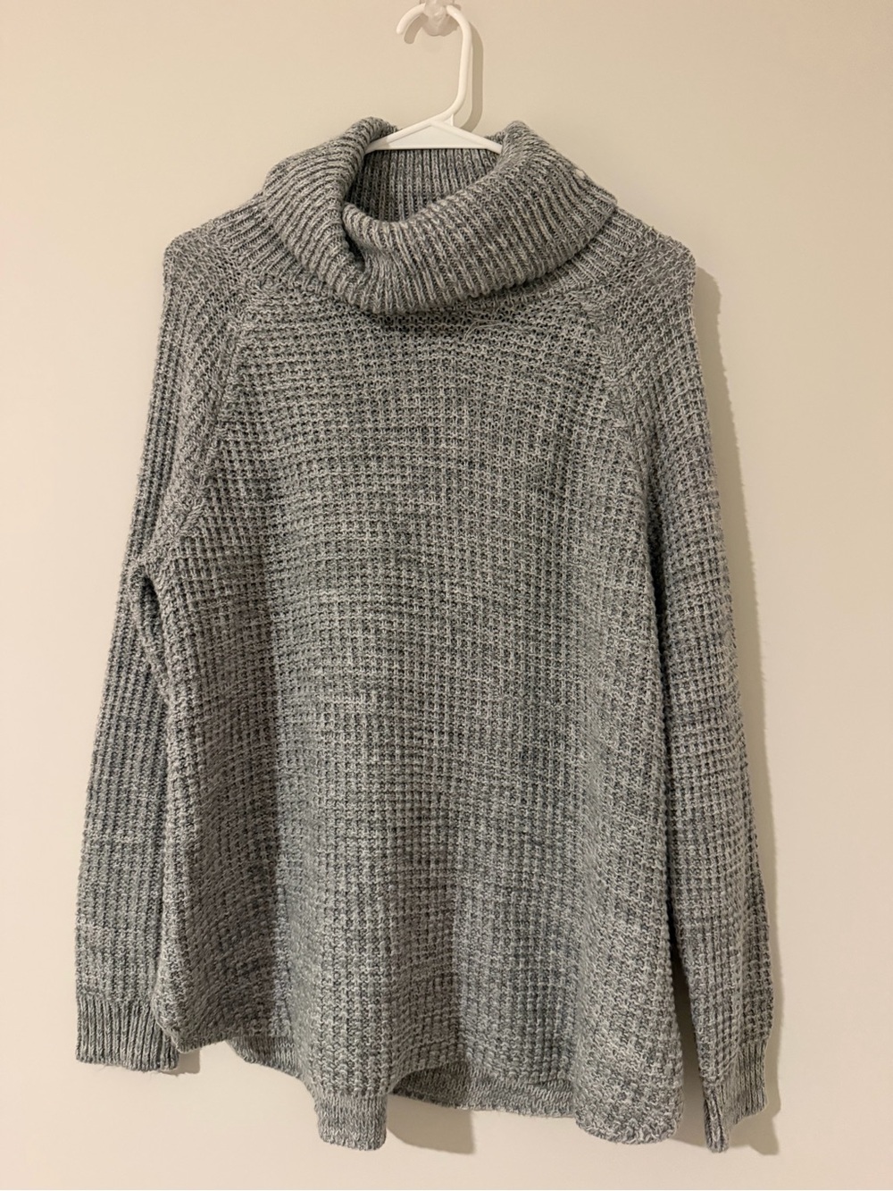 It’s Our Time Gray Waffle Knit Cowl Neck Sweater Women’s XL